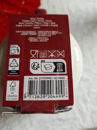 Tazza Retro Mug Ceramica Rossa Bianca