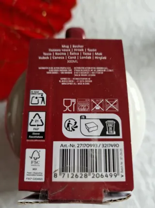 Tazza Retro Mug Ceramica Rossa Bianca