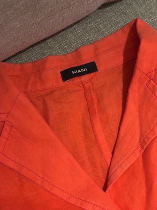 Americana Riani Lino Talla 44 Naranja Vintage