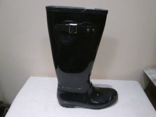 BOTAS DE AGUA ALTAS COLOR NEGRO BRILLANTE Nº 39