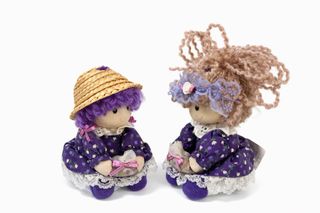 2 Bambole di Stoffa Viola