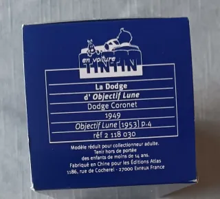 Tintin Coche 1/43 30 Dodge Coronet Objetivo Luna