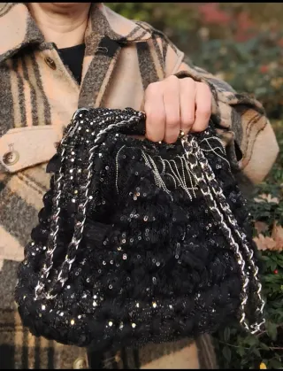 Borsa purse crochet clutchbag upcycled pezzo unico