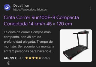 Cinta Correr Domyos RUN 100 Decathlon