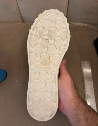 Miu Miu Zapatillas Logo Canvas Blu e Bianco