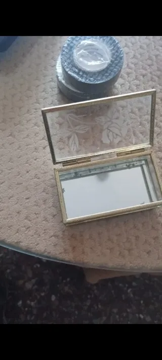Caja joyero antigua con espejo