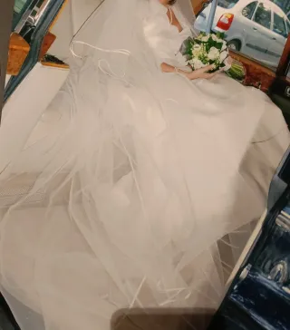 Vestido de Novia Blanco con velo