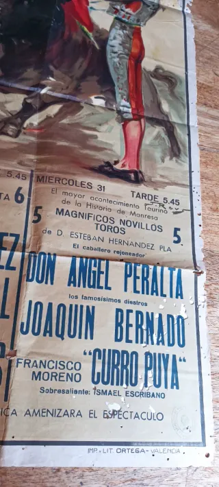 Cartel Taurino Manresa 1955,Fiesta Mayor