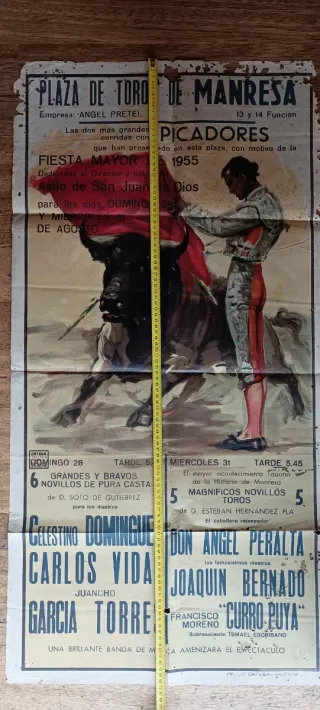 Cartel Taurino Manresa 1955,Fiesta Mayor