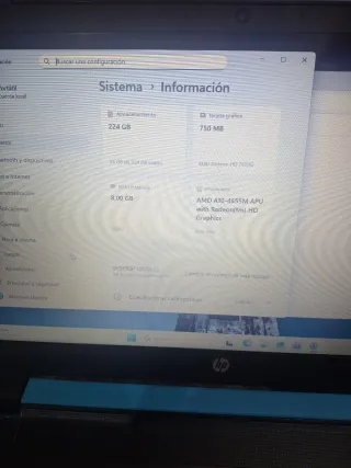 Portátil  hp con SSD