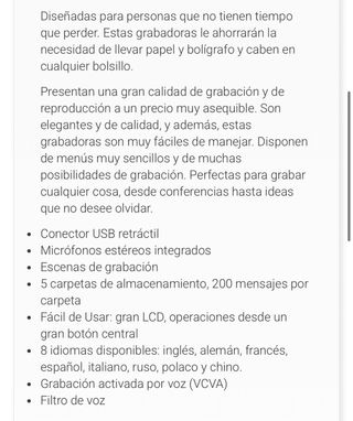 Grabadora de voz digital Olympus WS-650S