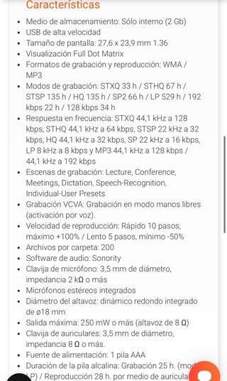 Grabadora de voz digital Olympus WS-650S