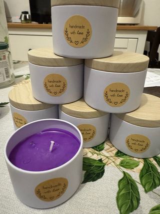 Candela profumata cera di soia 100% naturale