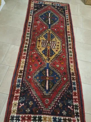 Tappeto persiano lana blu e rosso