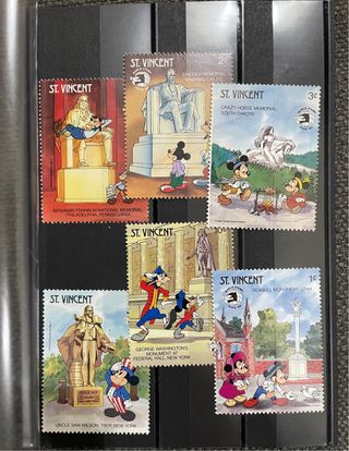 Sellos Disney St Vincent Monumentos USA