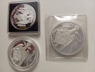 Monedas de 1 y 2 onzas de Plata Francisco Franco