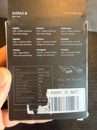 Ventilador Tacens Aura II 8cm