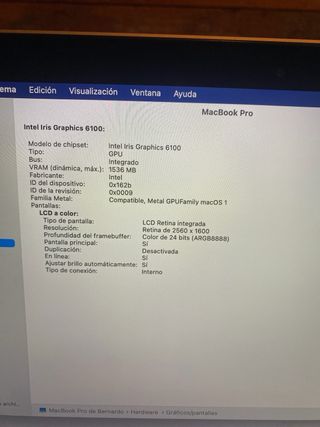 MacBook Pro A1502 SSD ampliato. Batteria nuova.