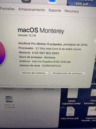 MacBook Pro A1502 SSD ampliato. Batteria nuova.