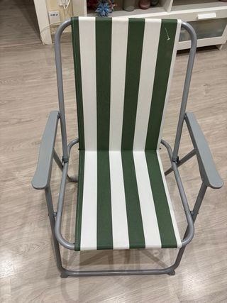 Sillas plegables de Playa Rayas Verde y Blanco