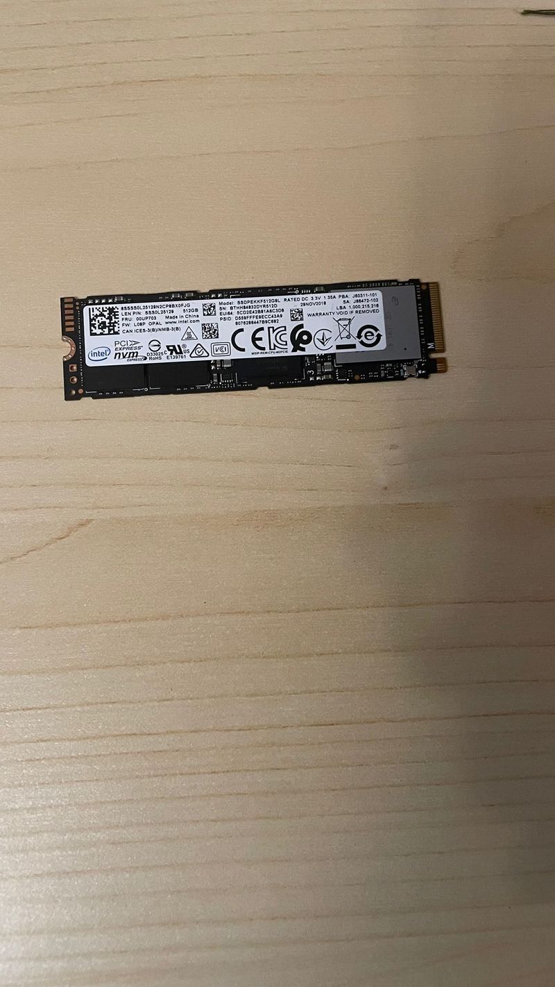 SSD M.2 NVMe Intel 512GB