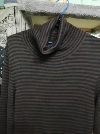 Vestido de punto Zara rayas cuello alto