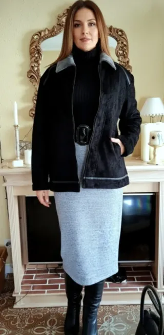 Cazadora DRA TEX negra y gris