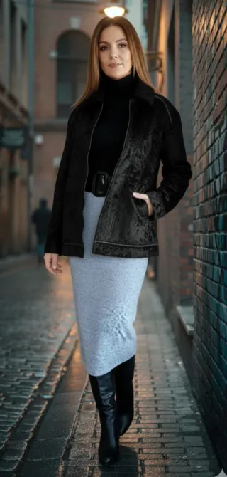 Cazadora DRA TEX negra y gris