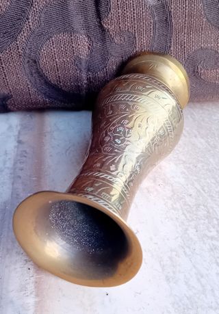 Portacandele, vasetti, e brocca in ottone vintage