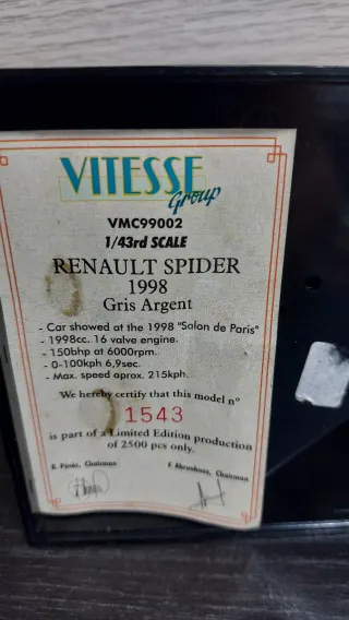 Maqueta Renault Spider Gris Metálico