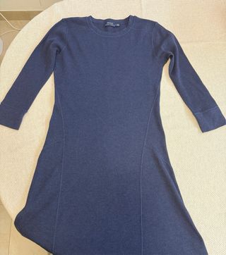 Vestido Polo Ralph Lauren Azul Punto Canalé