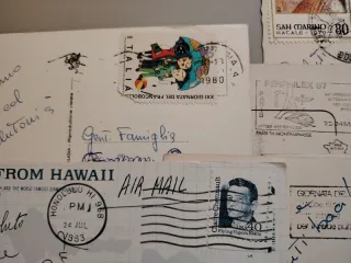 8 Cartoline Vintage Anni 80 con Francobolli Italia
