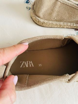 Alpargatas Zara piel niño talla 35