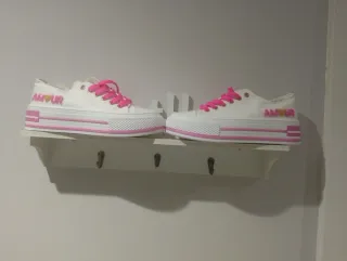 Zapatillas blancas plataforma AMOUR talla 36