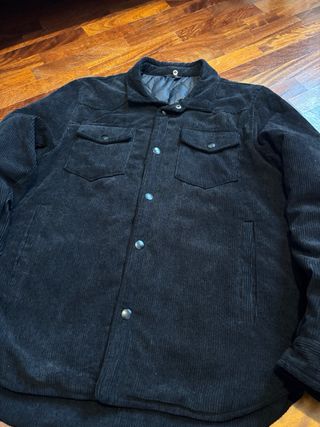 Giubbotto nero in velluto a coste