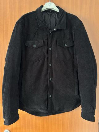 Giubbotto nero in velluto a coste