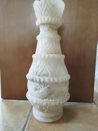 Jarrón lámpara alabastro tallado