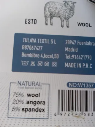 Lote 3 pares calcetines lana Tulaya T/ 40-46