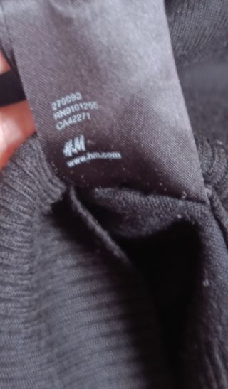 Jersey Negro H&M Talla L Viscosa Botones Puños
