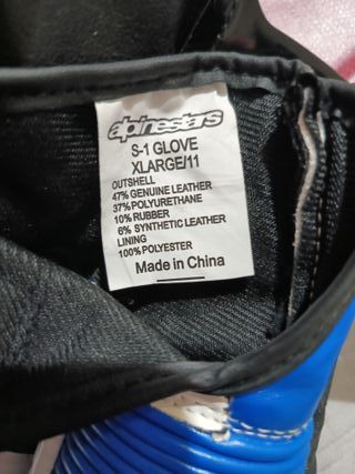 Guantes Moto Protección Azul Blanco Negro