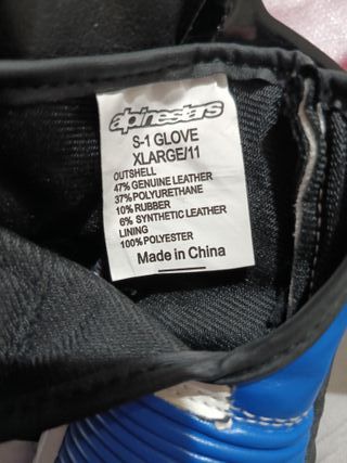 Guantes Moto Protección Azul Blanco Negro