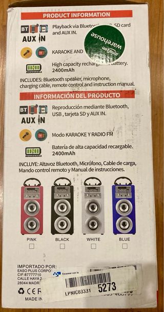 Altavoz Karaoke Dynasonic E-025 Bluetooth USB