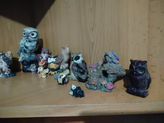 Lote figuras de búhos decorativos