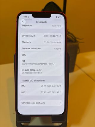 iPhone 14 Rojo ESIM - Como Nuevo