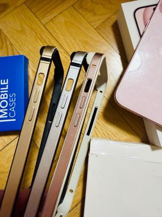 iPhone 15 Rosa 128GB con bumpers y protectores