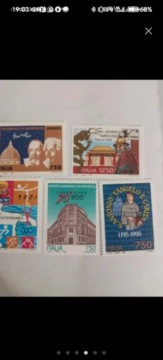 Lotto 5 francobolli 95/96 nuovi