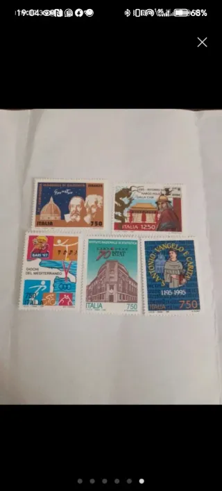 Lotto 5 francobolli 95/96 nuovi