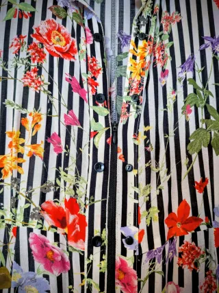 Vestido camisero Zara floral rayas