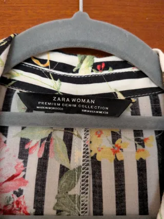 Vestido camisero Zara floral rayas