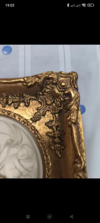 2 Cuadros Antiguos Madera y Marmolina